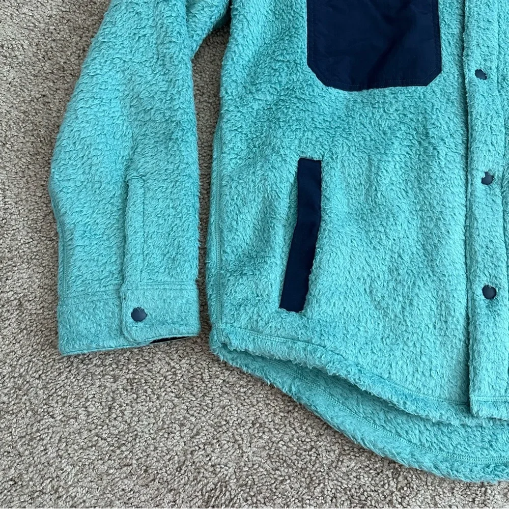 Outerknown Skyline Fleece Sherpa Shirt Jacket Mens XL Blue